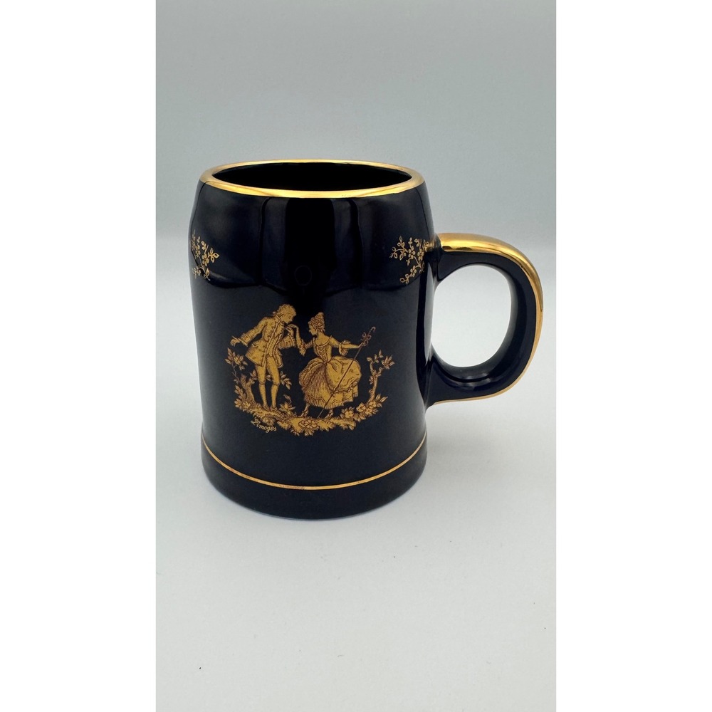 Limoges France Vintage Porcelain Coffee Mug with 24K Gold‎ Accents